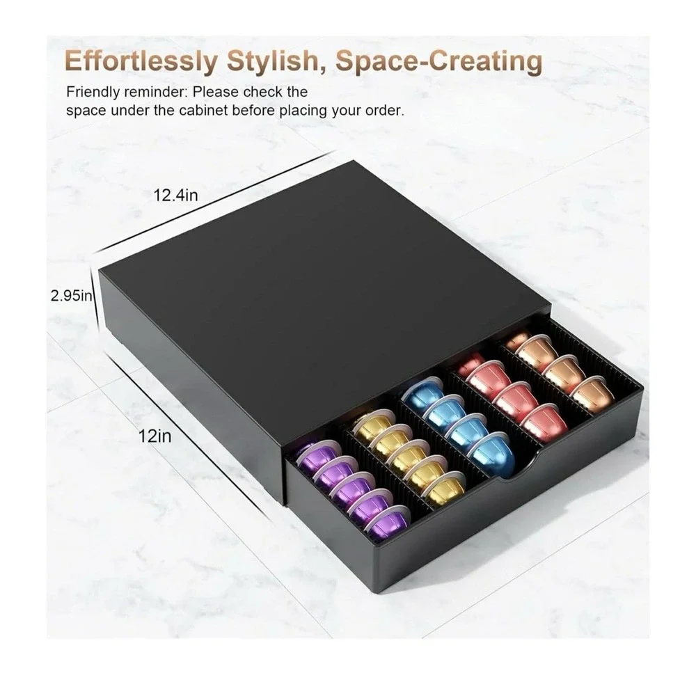Coffee Pods Drawer Organizer Compatible With Nespresso Vertuo Pods Hold Up To 60